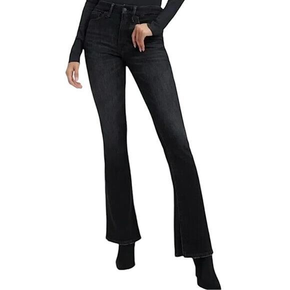 NWT Good American Good Classic Black Split Hem Bootcut Jeans Size 22 Retail $145 - Picture 1 of 8